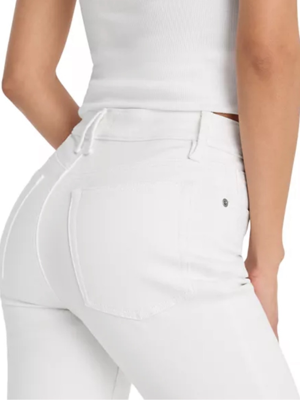 NWT Good American Good Legs Flared Jeans in White Size 12 Retail $168 - Picture 4 of 7